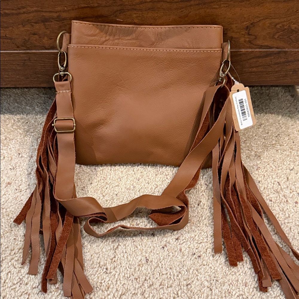 Fringe Tan Crossbody Bag